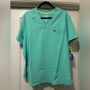 NWT Landau Forward 2 Pocket V-neck Scrub Top Nu Green Women’s 2XL